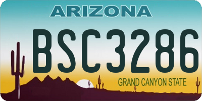 AZ license plate BSC3286