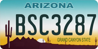 AZ license plate BSC3287