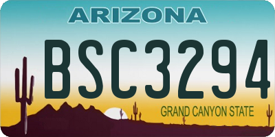 AZ license plate BSC3294