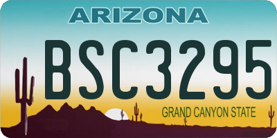 AZ license plate BSC3295