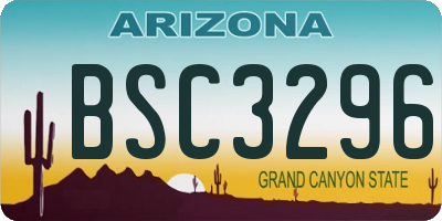 AZ license plate BSC3296