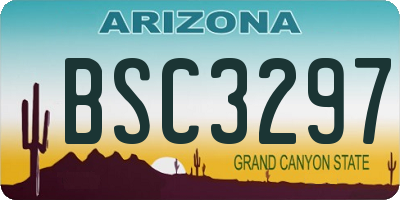 AZ license plate BSC3297