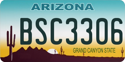 AZ license plate BSC3306