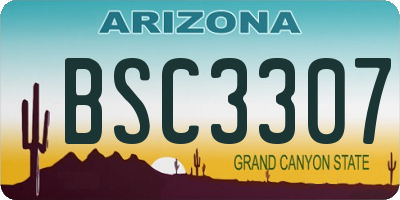 AZ license plate BSC3307