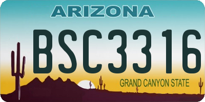 AZ license plate BSC3316