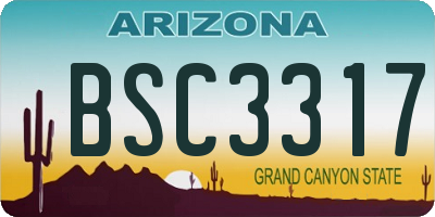 AZ license plate BSC3317