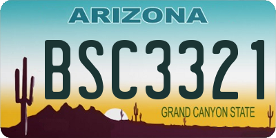 AZ license plate BSC3321