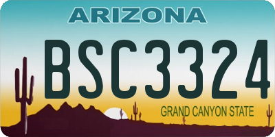 AZ license plate BSC3324