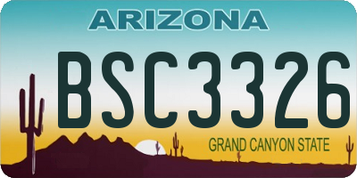 AZ license plate BSC3326