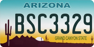 AZ license plate BSC3329