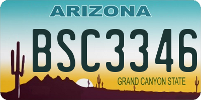 AZ license plate BSC3346