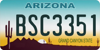 AZ license plate BSC3351