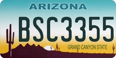 AZ license plate BSC3355