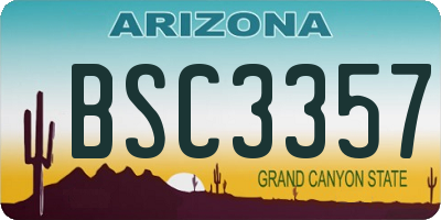 AZ license plate BSC3357