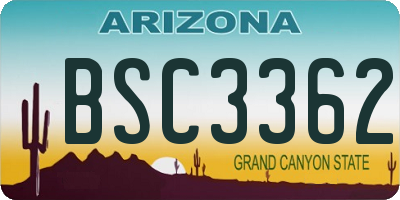 AZ license plate BSC3362