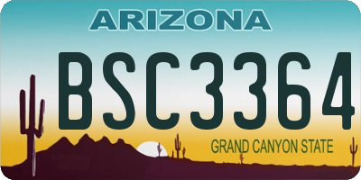 AZ license plate BSC3364