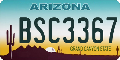 AZ license plate BSC3367