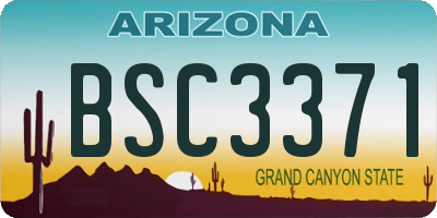 AZ license plate BSC3371