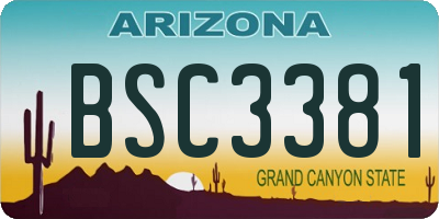 AZ license plate BSC3381