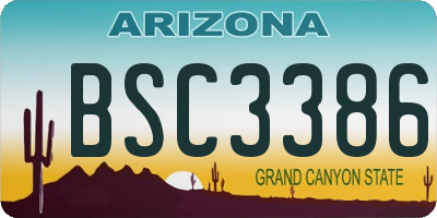 AZ license plate BSC3386