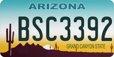 AZ license plate BSC3392