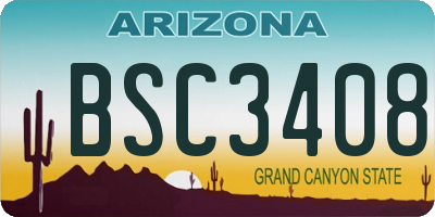 AZ license plate BSC3408