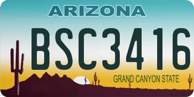 AZ license plate BSC3416