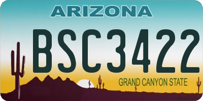 AZ license plate BSC3422