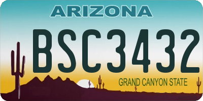 AZ license plate BSC3432