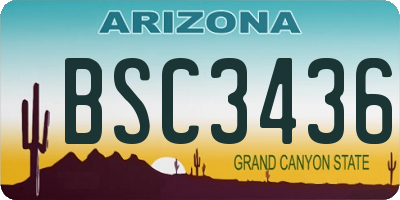 AZ license plate BSC3436