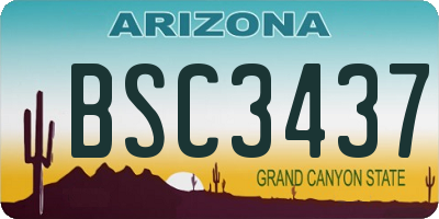 AZ license plate BSC3437