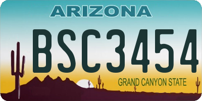 AZ license plate BSC3454