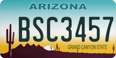 AZ license plate BSC3457