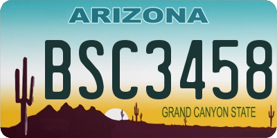 AZ license plate BSC3458