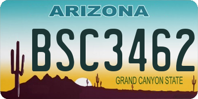 AZ license plate BSC3462