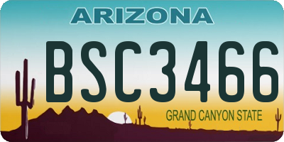 AZ license plate BSC3466