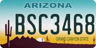 AZ license plate BSC3468