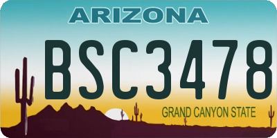 AZ license plate BSC3478