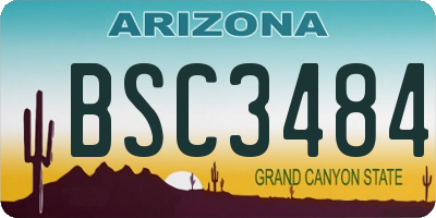 AZ license plate BSC3484