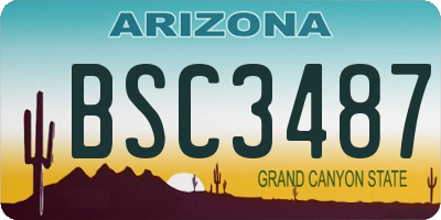 AZ license plate BSC3487