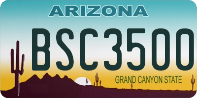 AZ license plate BSC3500