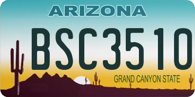 AZ license plate BSC3510