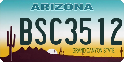 AZ license plate BSC3512