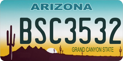 AZ license plate BSC3532