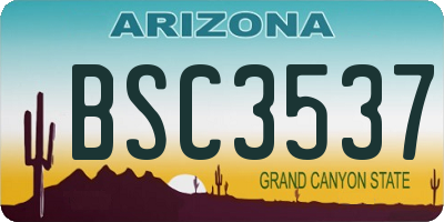 AZ license plate BSC3537