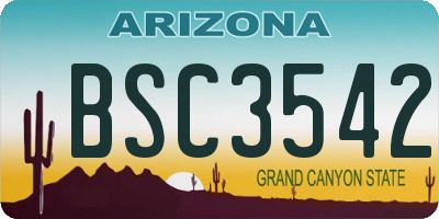 AZ license plate BSC3542