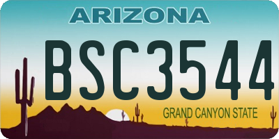 AZ license plate BSC3544