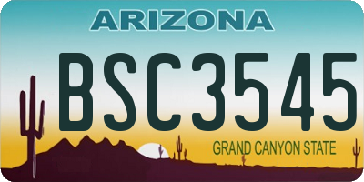 AZ license plate BSC3545