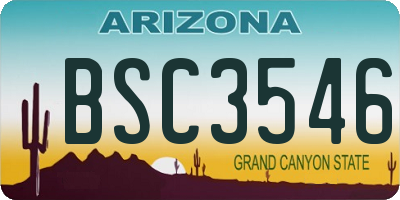 AZ license plate BSC3546