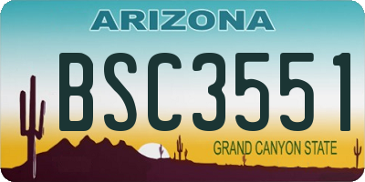 AZ license plate BSC3551